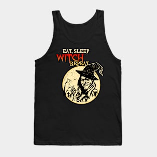 spooky Halloween creepy witch Tank Top